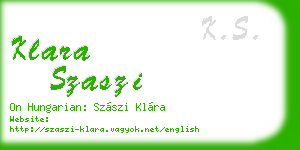 klara szaszi business card